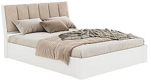 Кровать MobiCasa Malmo (с механизмом) 160x200 Белый / Neapoli 03 (Бежевый)