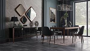 Стол Dogtas LOGAN 200x100cm Черный/Орех (Коричневый)