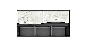 Raft de perete Yasen Geneva grey grafite/stejar craft alb