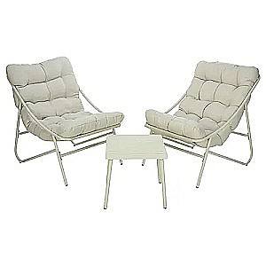 Набор садовой мебели H&S 5 предметов: стол 45Х45ХВ42см, 2 стула 66Х86ХВ81см + 2 матраса