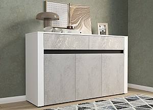 Комод Yasen Бодена 3Д2Я Нимфеа Альба (Белый) / Оксид Светлый (Серый) / Черный