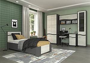 Детская стенка Yasen Женева №1 Графит Серый / Дуб Крафт Белый