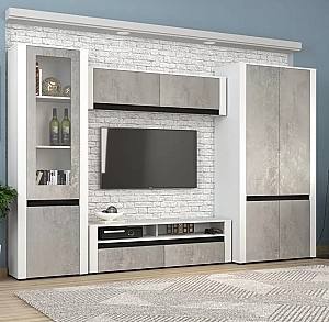 Стенка Yasen Бодена №1 Нимфея Альба / Оксид Светлый (Серый) / Черный