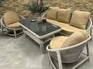 Set mobila de gradina Sunyard Rondo Alb/Bej