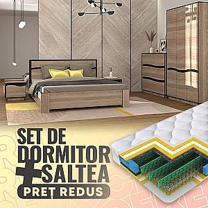 Set dormitor Yasen Geneva Wenge + Saltea Salt Confort Clasic 160x200