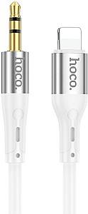 Cablu AUX HOCO UPA22 iP silicone digital audio conversion cable White