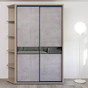 Шкаф-купе Bayro Murano 140x230x60 Камень Серый