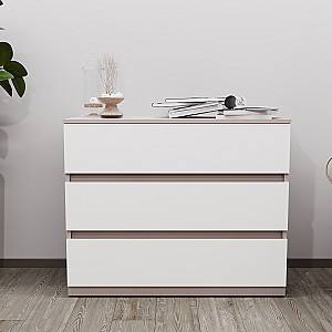 Comoda Bayro Harmony 100x81x45 cm Piatra Gri / Alb