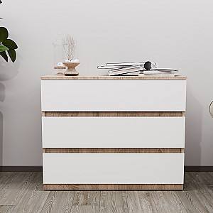 Comoda Bayro Harmony 100x81x45 cm Stejar Sonoma / Alb