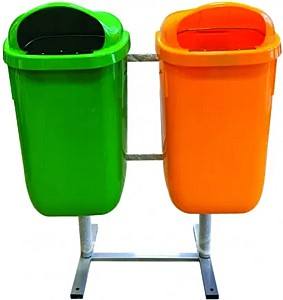 Мусорное ведро Hydro-S 2x50l Green/Orange (8001255)