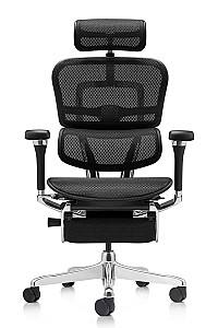 Офисное кресло Comfort Ergohuman Luxury 2 Black +Legrest T-168-B1 EHL2-AB-HAM-5D-D