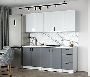 Кухонный гарнитур ML Mobila Рио 2 м (со столешницей) Антрацит / Белый