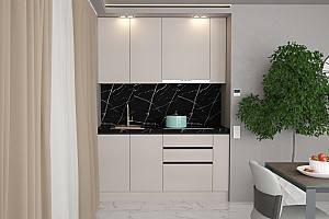 Кухонный гарнитур ArtFlame Gola 1.6 м New Grey(Бежевый)