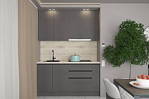 Кухонный гарнитур ArtFlame Gola 1.6 м Storm Grey(Серый)