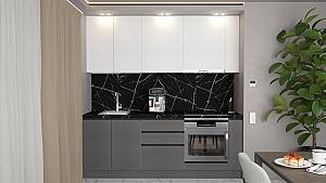 Кухонный гарнитур ArtFlame Gola 2.2 м White(Белый)/Storm Grey(Серый)