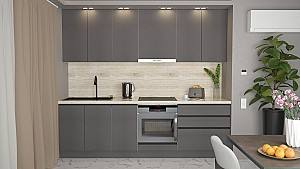 Set mobila bucatarie ArtFlame Gola 2.6 m Storm Grey(Gri)