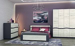 Set dormitor Yasen Geneva gri grafite/stejar craft alb