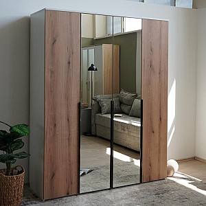 Шкаф Fabrik Home Linia 1600 (с зеркалом) Белый Ясень / Дуб Эвок