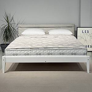 Кровать MobiCasa L-258 160x200 Белый / Topaz 90 (Светло Серый)