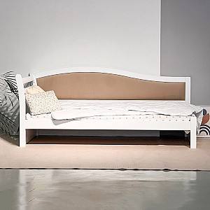 Pat MobiCasa Rapunzel 90x200 (stanga) Alb / Laura 02 (Bej)