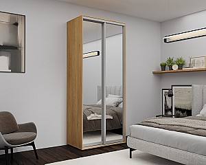 Шкаф-купе Nex Home Зеркало Сонома (Бежевый) 100x60x220 см