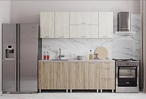 Set mobila bucatarie ML Mobila JAZZ 2 m alb/craft gri/craft alb