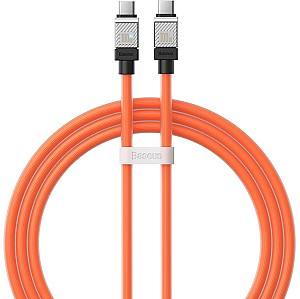 USB сablu Baseus Cable CoolPlay Series Type-C to Type-C 5A 100W 1m Orange