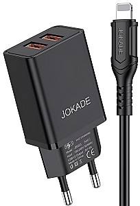 Incarcator telefon Jokade Wall Charger with Cable USB-A to Lightning Dual Port JB024 Black