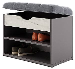 Обувница ML Mobila МЛ-5 (с пуговицами) Антрацит/Дуб Крафт Белый