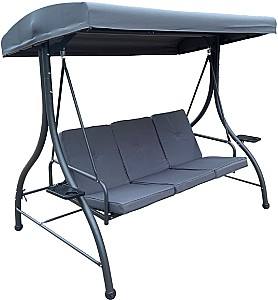 Садовые качели Chomik 194х120х174 см (с функцией шезлонга) KRE3156 Антрацит