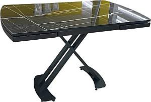 Masa MG-Plus Belgrad Royal Marble High Gloss / Negru