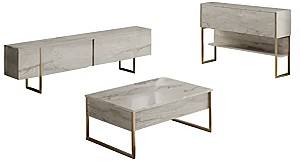 Стенка Trendy Luxe Set Travertin Aur 180x47x30cm