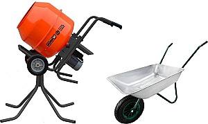 Betoniera TECHNOWORKER set 180 L (reductor, motor cupru) + stativ + roaba LUMAG 85 L cadou