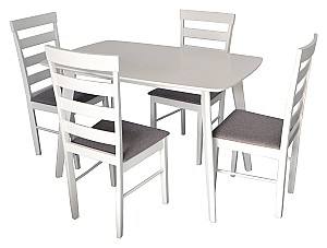 Набор стол и стулья Evelin Cooper White + 4 стулья Gloria White NV-10WP Grey