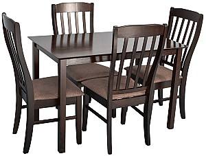 Набор стол и стулья Evelin GLORIA Chocolate + 4 стула Wenyi Chocolate / Ekea12 Dark Brown