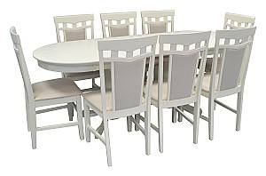 Набор стол и стулья Evelin HV-31N Cream Light + 8 стула DEPPA R Cream Light/NV-1WP (Бежевый)