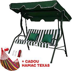 Leagan balansoar Waltz RODOS (verde/alb) + Hamac TEXAS