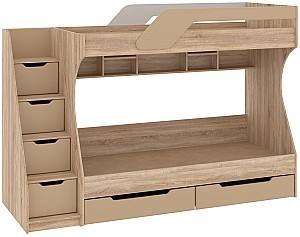 Pat copii Pehotin Cadet Stejar Sonoma/Coffe(Bej)