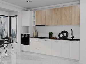 Set mobila bucatarie Bayro Spring 3 m Rockford Hickory / Light Cream