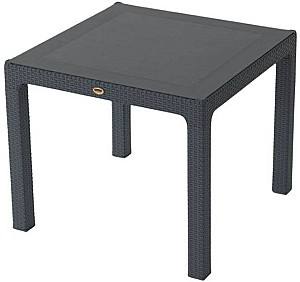 Стол садовый Sonmez Elit Rattan (со стеклом) 90x90 Антрацит