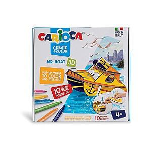 Пазлы CARIOCA Create&Color 3D-пазл Mr. Boat с фломастерами, 10шт