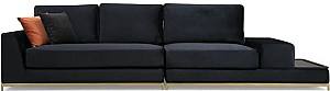 Диван Trendy четырехместный диван Line с приставным столиком - черный, 102 x 84 x 320 см.