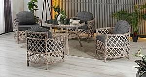 Набор садовой мебели Stars Plastik Berlin Rattan 4+1 Бежевый