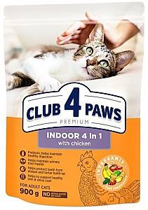 Сухой корм для кошек Club4Paws Adult Cats Indoor 4in1 Chicken 900г
