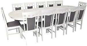 Набор стол и стулья Evelin HV-33V White + 12 стульев DEPPA R White / NV-10WP Grey