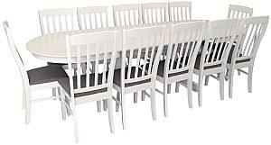 Набор стол и стулья Evelin HV-33V White + 12 стульев Wenyi White / NV-10WP Grey