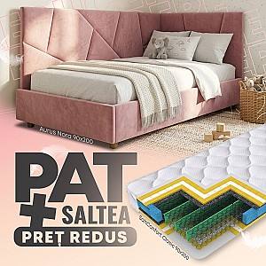 Pat copii Aurus Nora 90x200 + Saltea Salt Confort Clasic 90x200