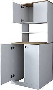 Шкаф в ванную Trendy KD102 - 2160 Белый/Ореховый