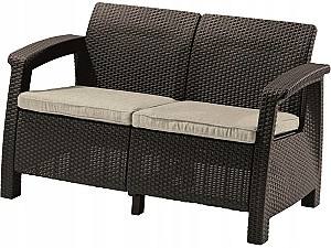 Canapea pentru gradina Keter Corfu II Love Seat Maro/Bej (258946)