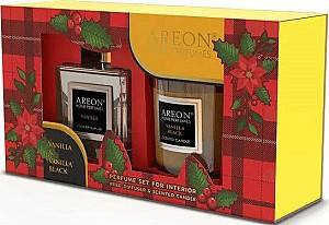 Aromatizator de aer Areon Home Perfume Sticks 150ml + Lumanare (Vanilla Black)